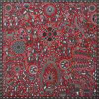 Nierika de Estambre Cuadro Huichol - Hikuri Neixa - 200 x 200 cm. - Arte Huichol - Marakame