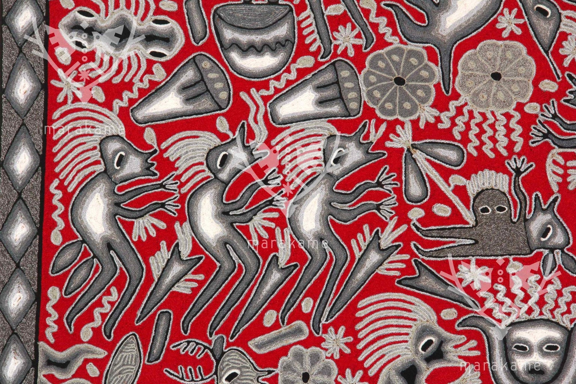 Yarn Nierika Huichol Picture - Hikuri Neixa - 200 x 200 cm. - Huichol Art - Marakame