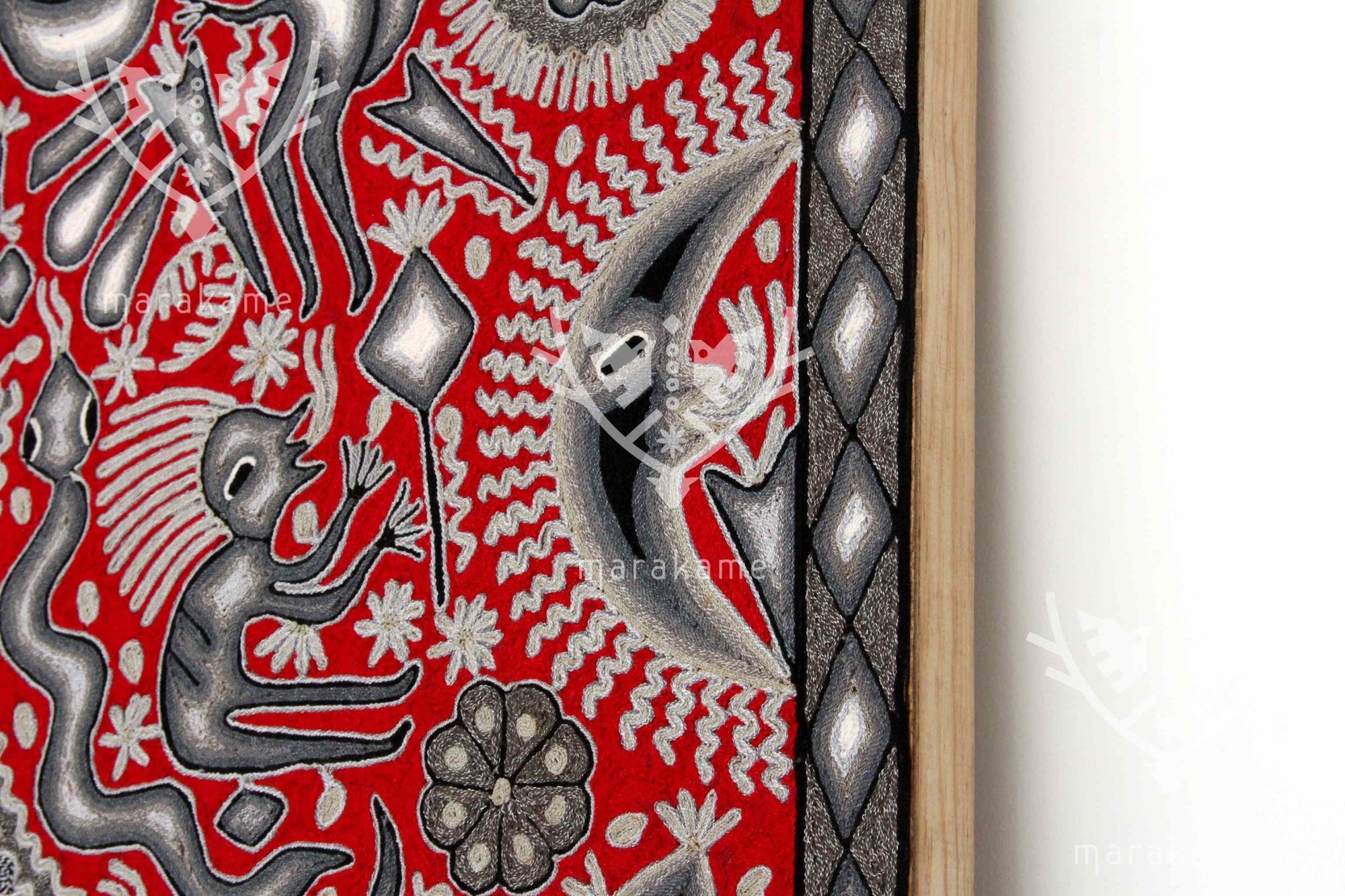 Yarn Nierika Huichol Picture - Hikuri Neixa - 200 x 200 cm. - Huichol Art - Marakame