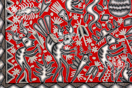 Yarn Nierika Huichol Picture - Hikuri Neixa - 200 x 200 cm. - Huichol Art - Marakame
