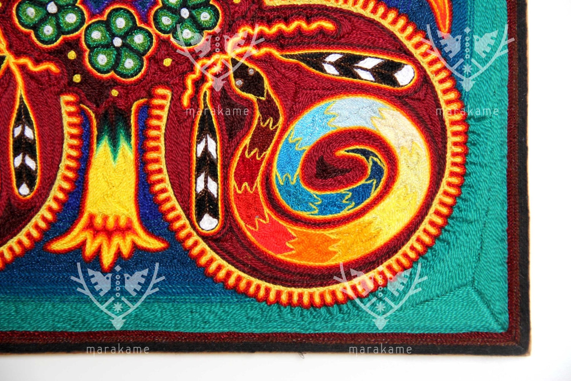 Nierika of Worsted Huichol Painting - Muwieri - 30 x 30 cm. - Huichol Art - Marakame