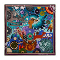 Nierika of Worsted Huichol Gemälde – Tatéi kiewimuka – 70 x 70 cm. - Huichol-Kunst - Marakame