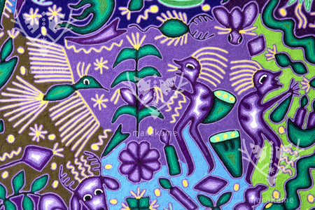 Garn Nierika Huichol Bild - Tawexika - 120 x 120 cm. - Huichol-Kunst - Marakame