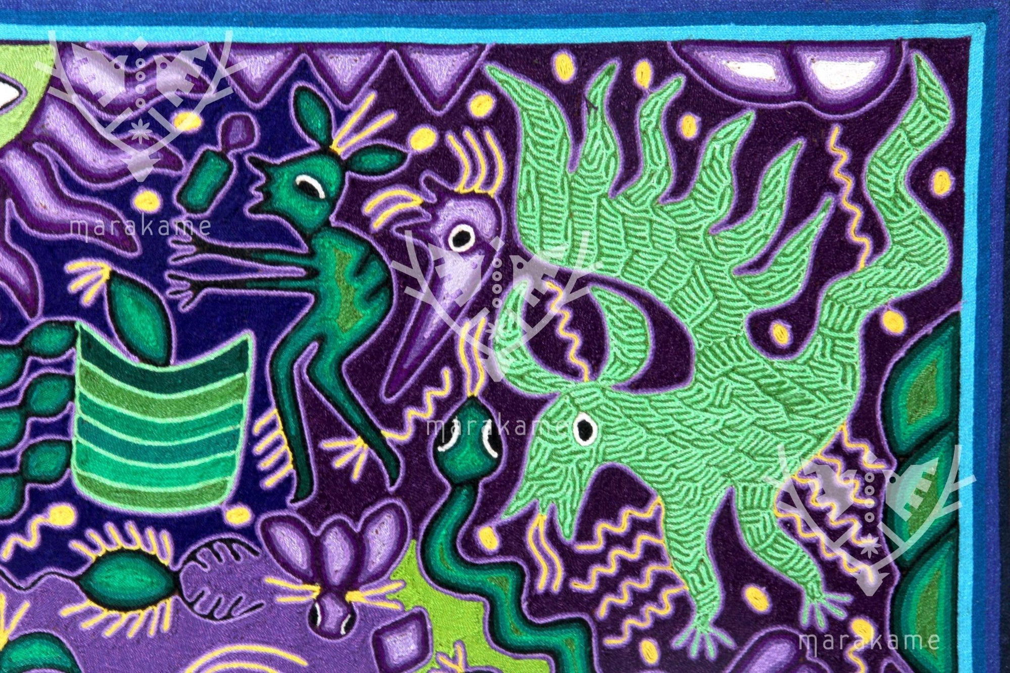 Garn Nierika Huichol Bild - Tawexika - 120 x 120 cm. - Huichol-Kunst - Marakame