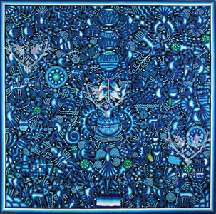 Nierika de Estambre Cuadro Huichol - Xukuri - 200 x 200 cm. - Arte Huichol - Marakame