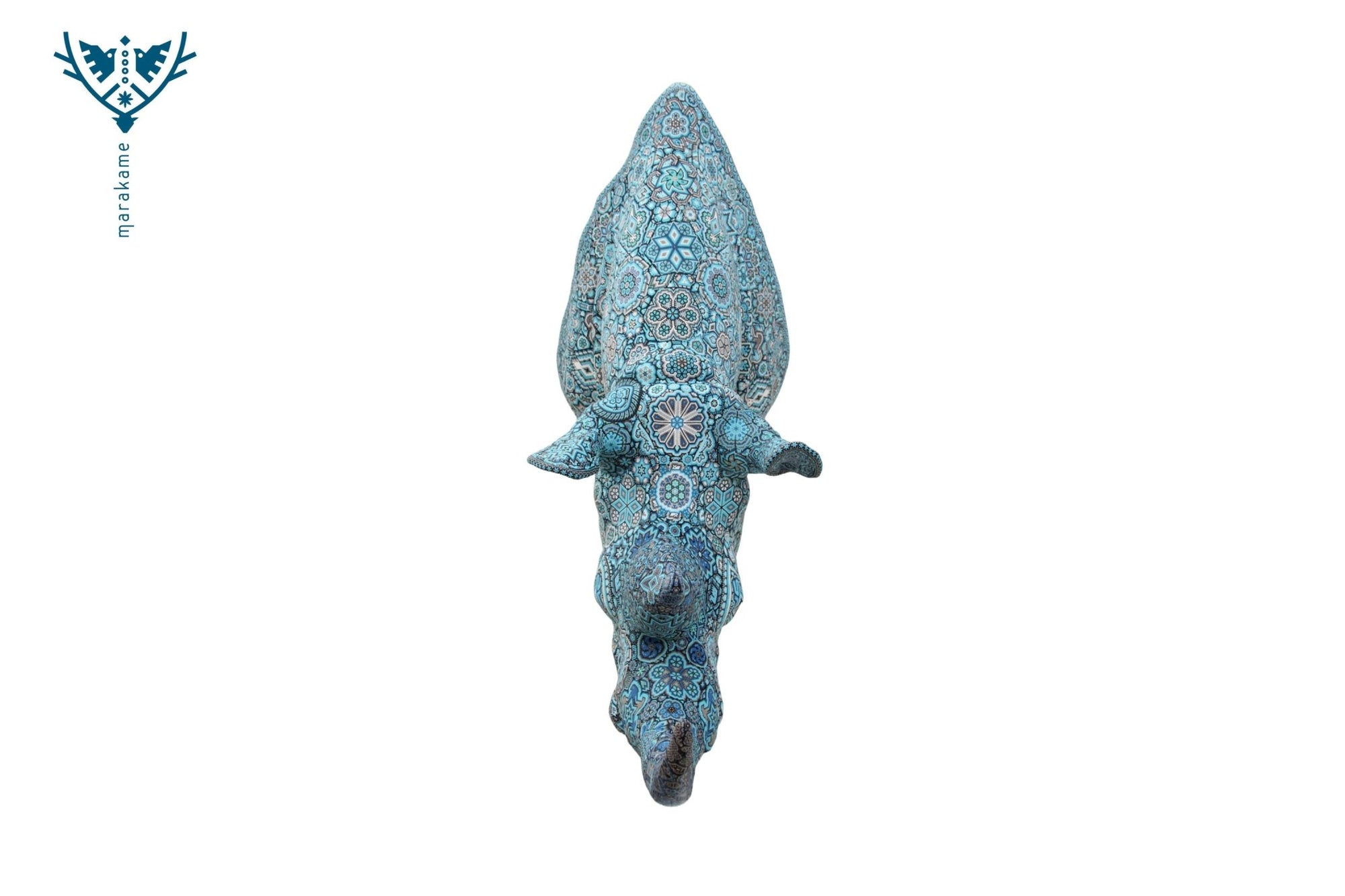 Prévente - Huichol Art Sculpture - Tête de rhinocéros adulte - Hikuri - Huichol Art - Marakame