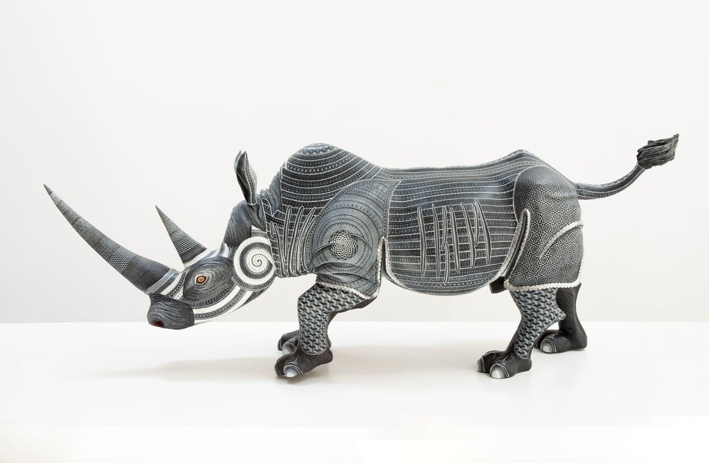 Rinoceronte Imperiale - Arte Huichol - Marakame