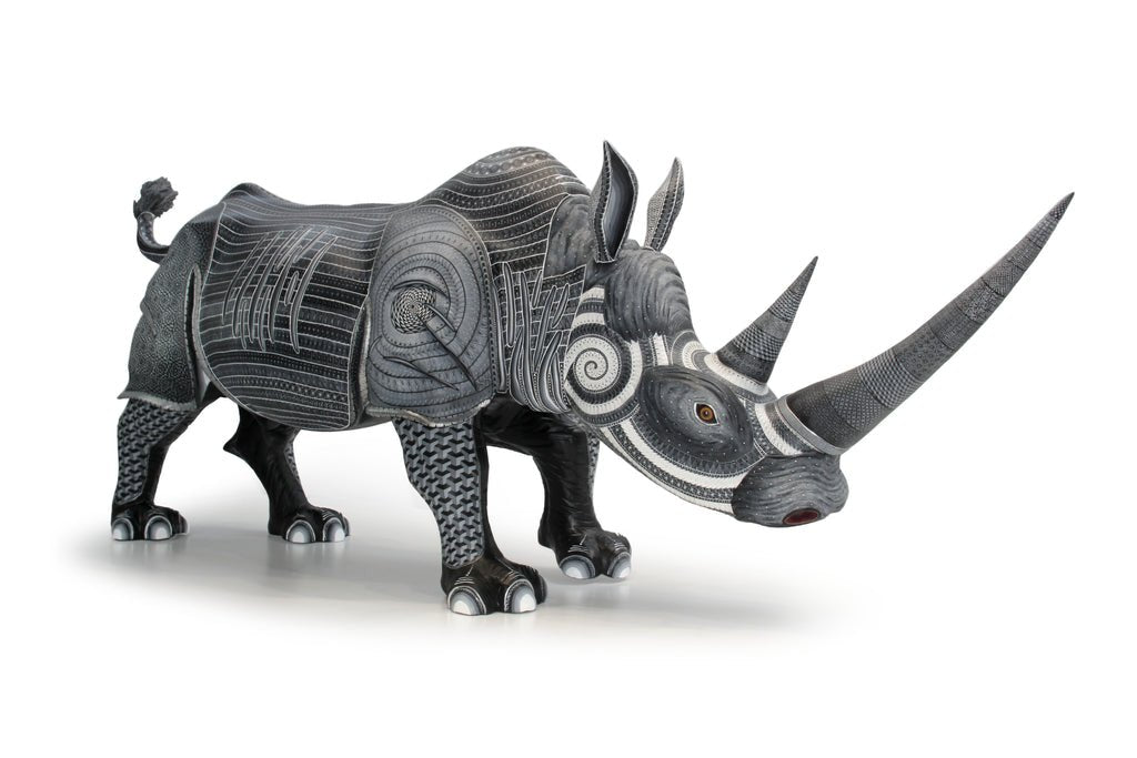 Imperial Rhinoceros - Huichol Art - Marakame