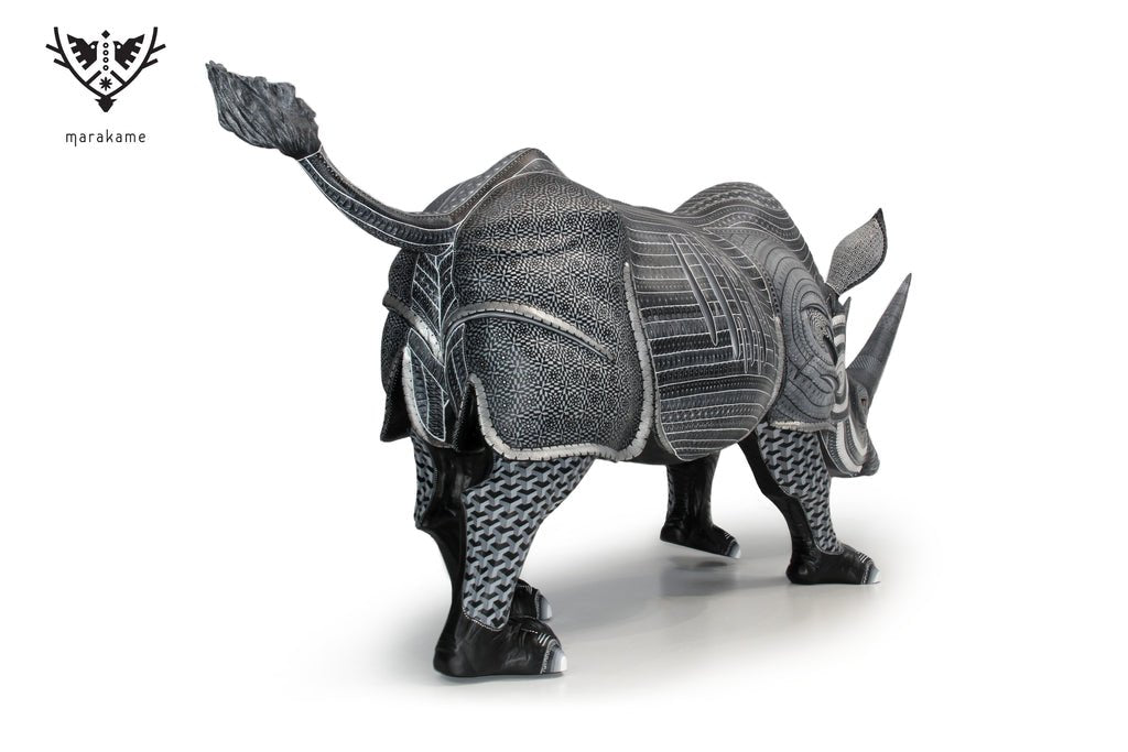 Imperial Rhinoceros - Huichol Art - Marakame