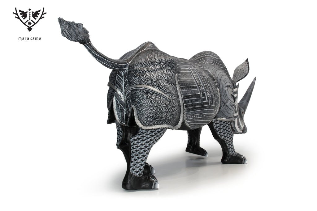 Rinoceronte Imperial - Arte Huichol - Marakame