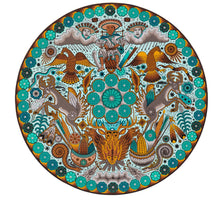 Wirikuta Mieme – 45 x 45 cm. - 18 x 18 Zoll. - Huichol-Kunst - Marakame